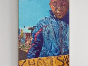 Portrait of a modern Khoisan boy exploring his identity in contemporary South Africa.