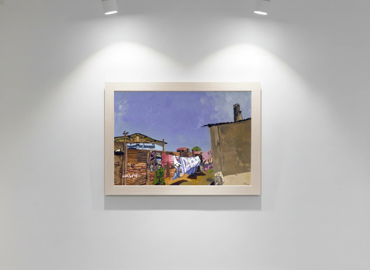 Township backyard vibrant with colour.