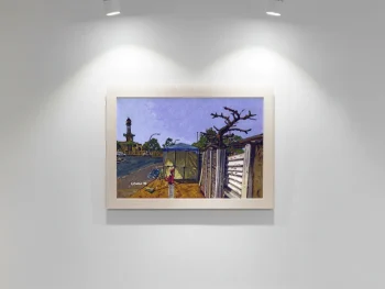 Pop-up hair salon on the side of the road in contemporary South African.