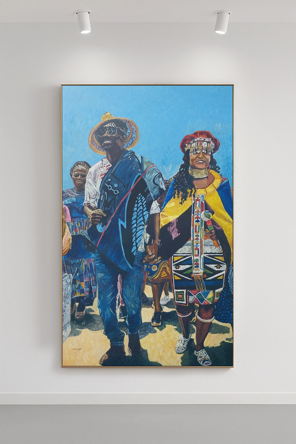 African traditional wedding scene illustrated in luxury township style.